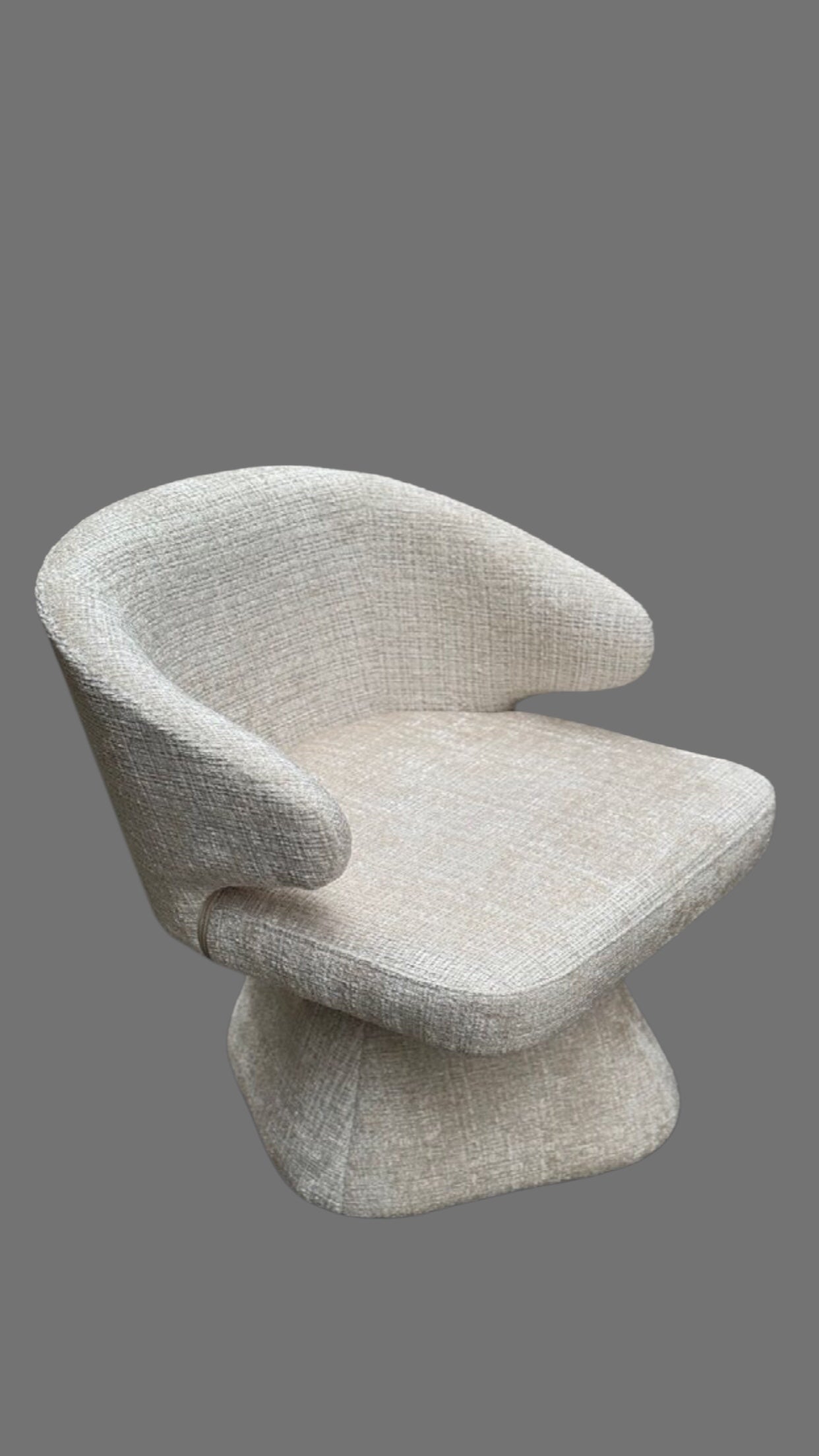 Eetkamerstoel Fleece 360 graden draaibaar beige gestoffeerd