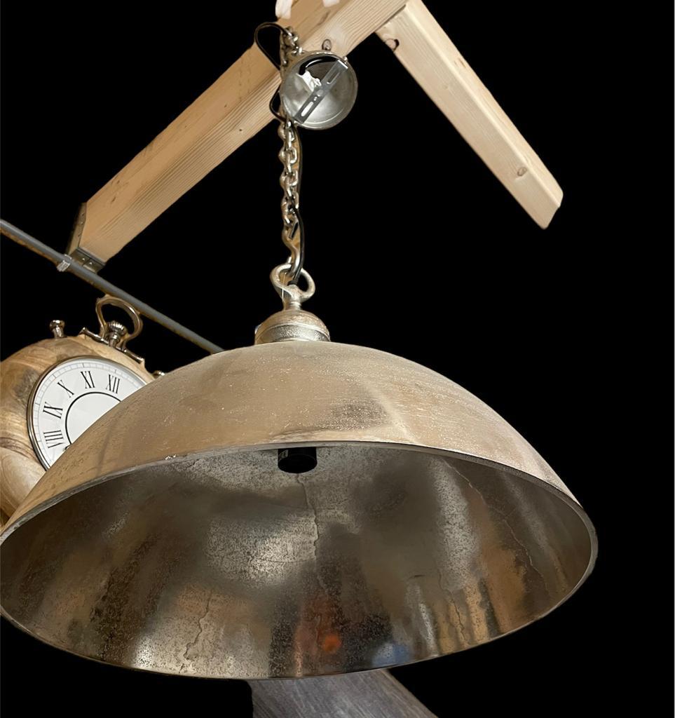 Industriële hanglamp ruw aluminium