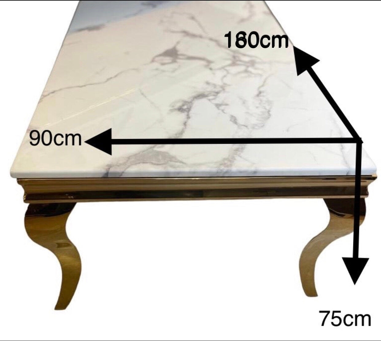 Eettafel marmer/zilver 180