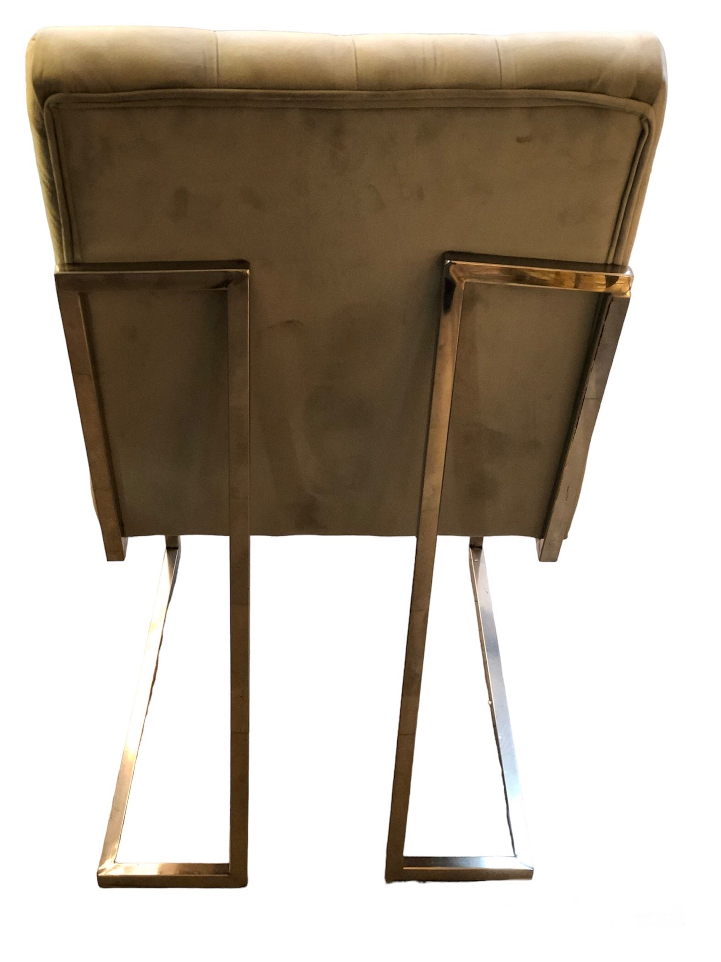 Eetkamerstoel goud/crème