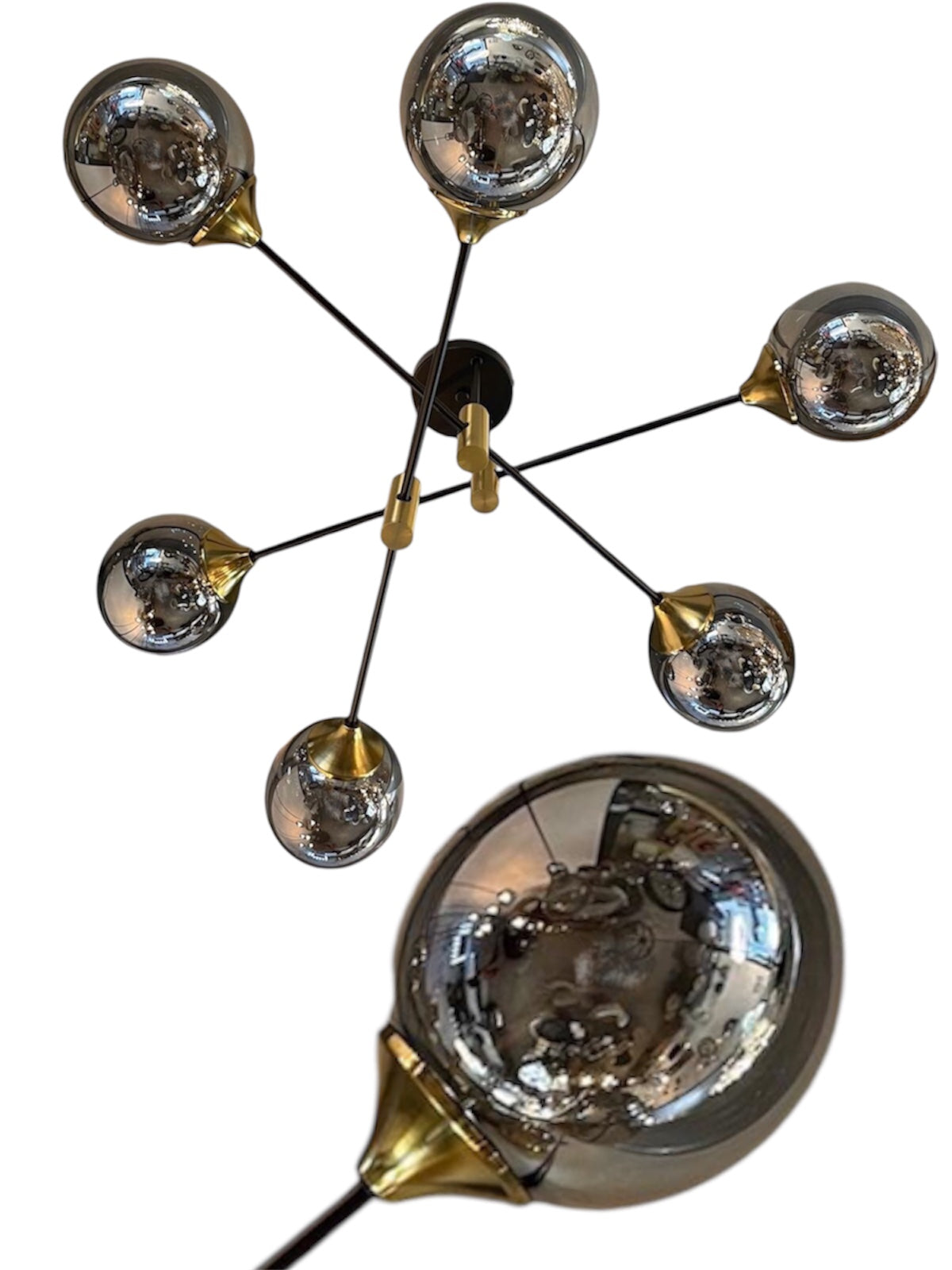 Plafondlamp 6 glazen ster