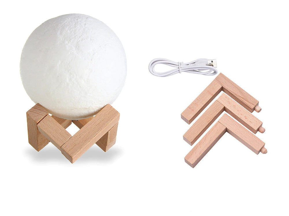 Nachtlampje met een gloeiende maan 3D maanlicht