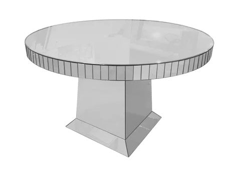 Eettafel rond/zilver Ø130