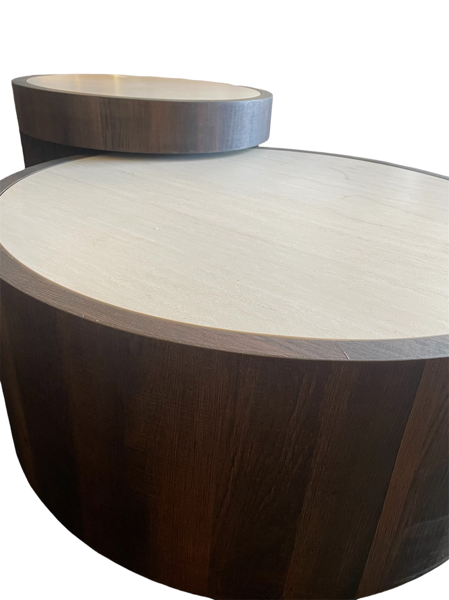Salontafel rond 2 delig 80cm 55cm