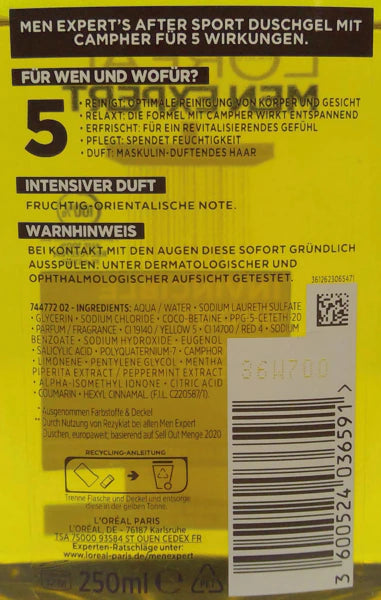 L'Oréal Men Expert Douche 250ml Invincible Sport