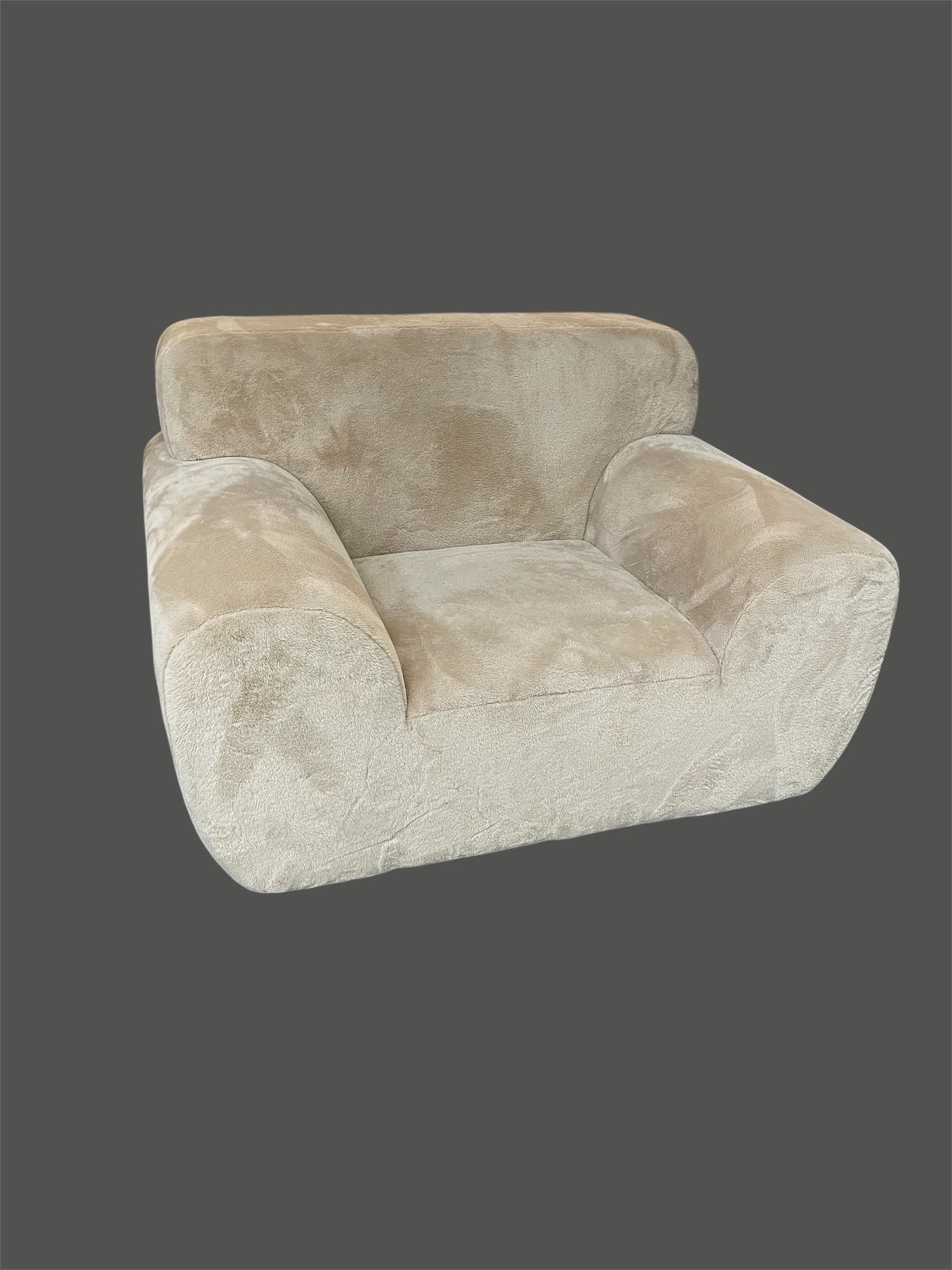 XXL LAIZY CHAIR FLUFFY STOF TAUPE L126CM X B102CM X H79CM bij Huis77 Tomasian