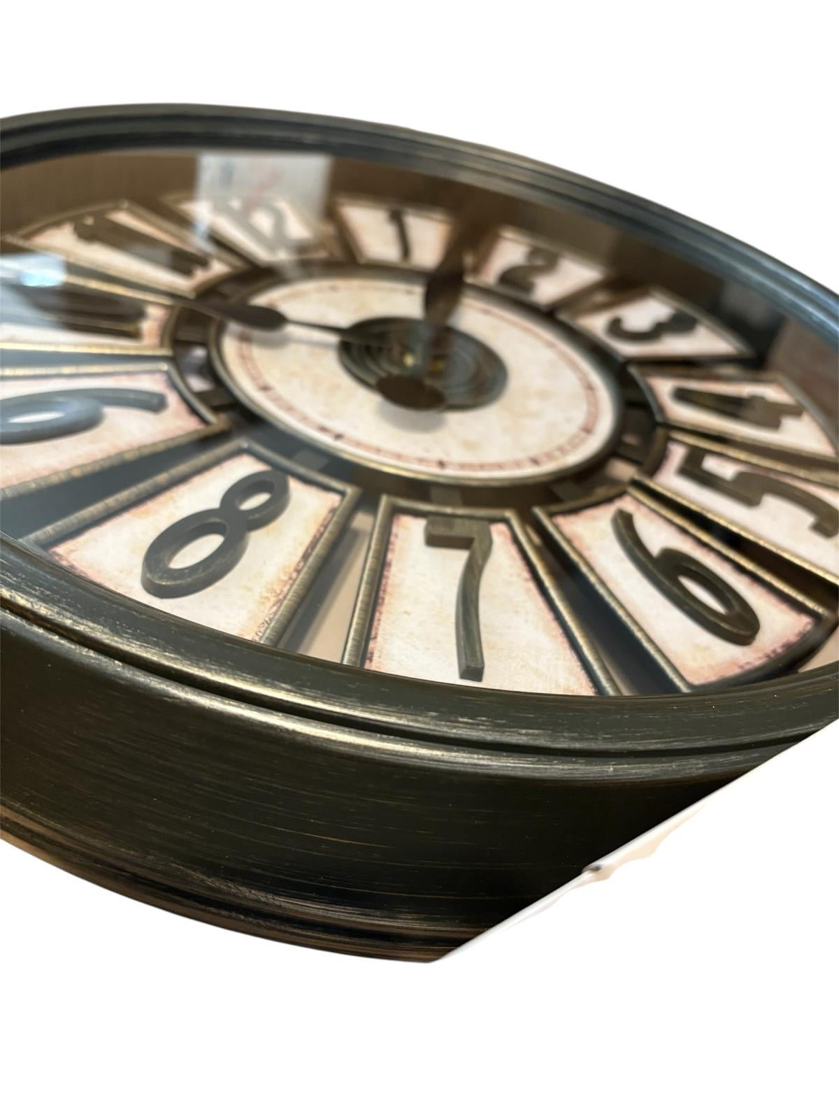 Davy wandklok, bruin kunststof D39cm