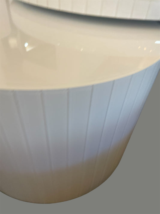 Witte glazen Salontafel rond 2 delig 80cm 55cm