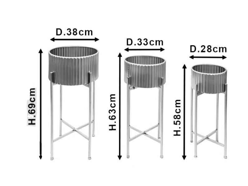 Metaal bloemenhouder set van 3