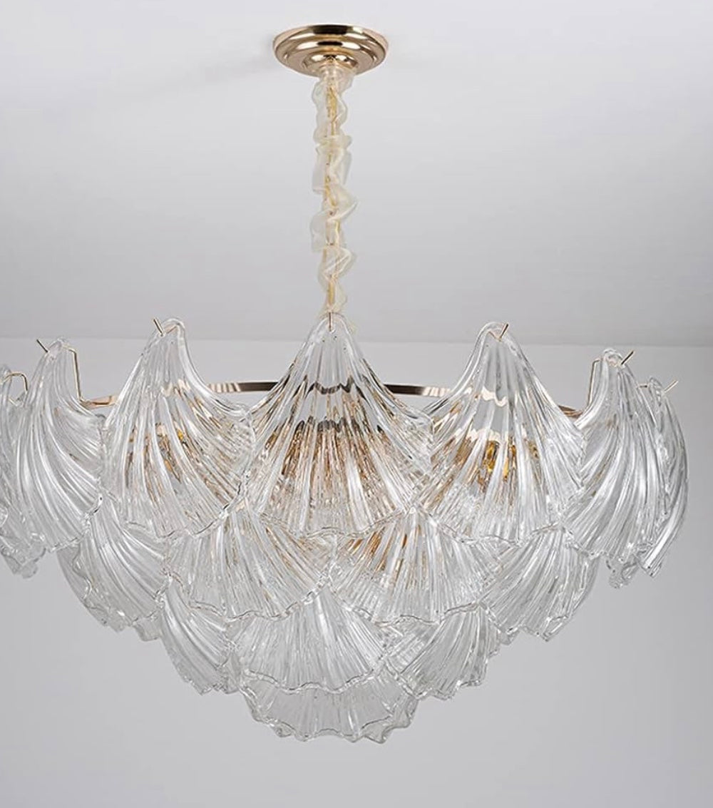 Kroonluchter schelpen van glas