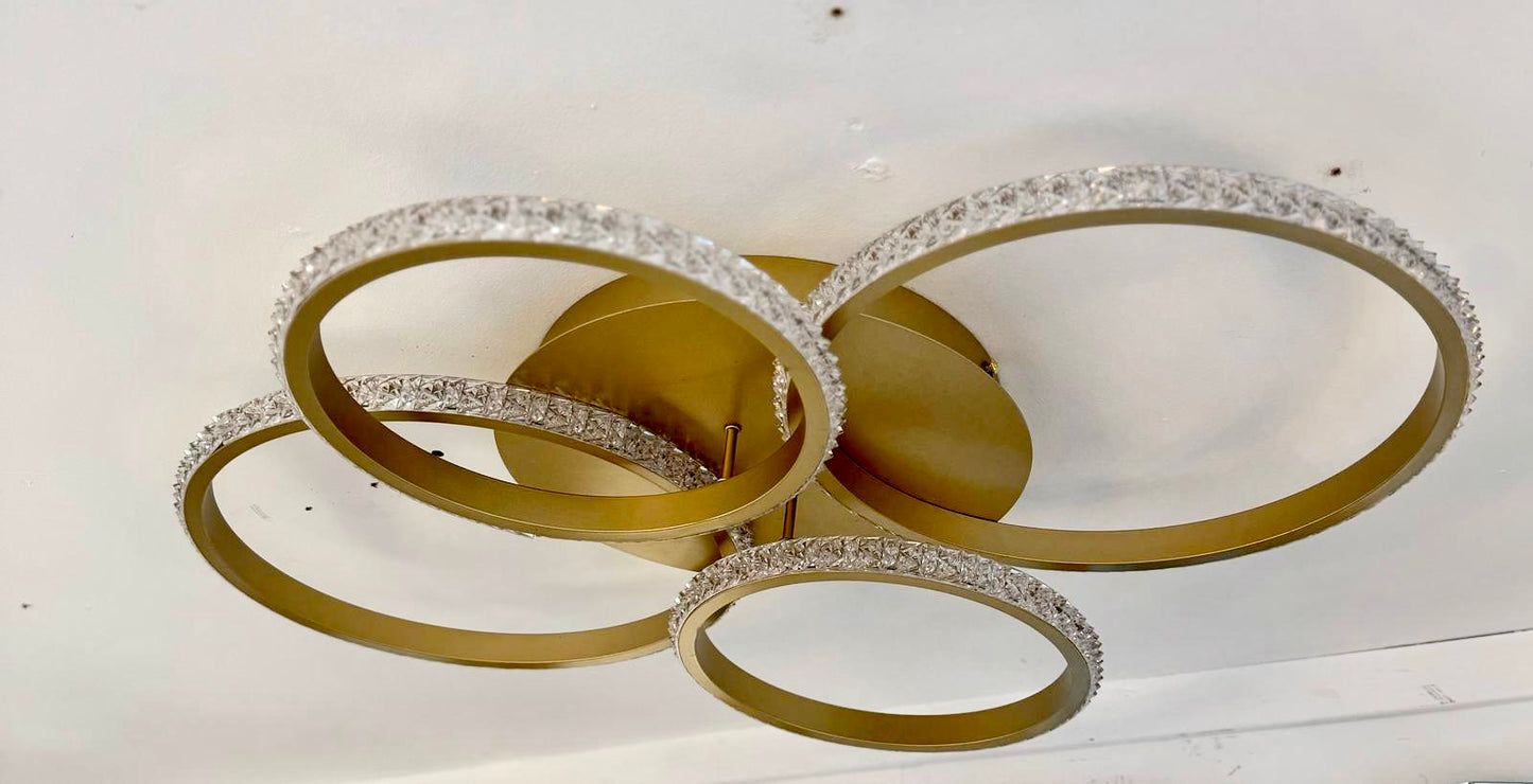 Acrylic shade goud Led design plafondlamp 60cm/50cm