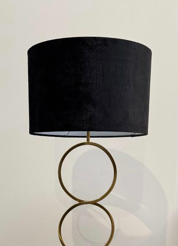 Luxe Vloerlamp zwart met zwarte Croco kap