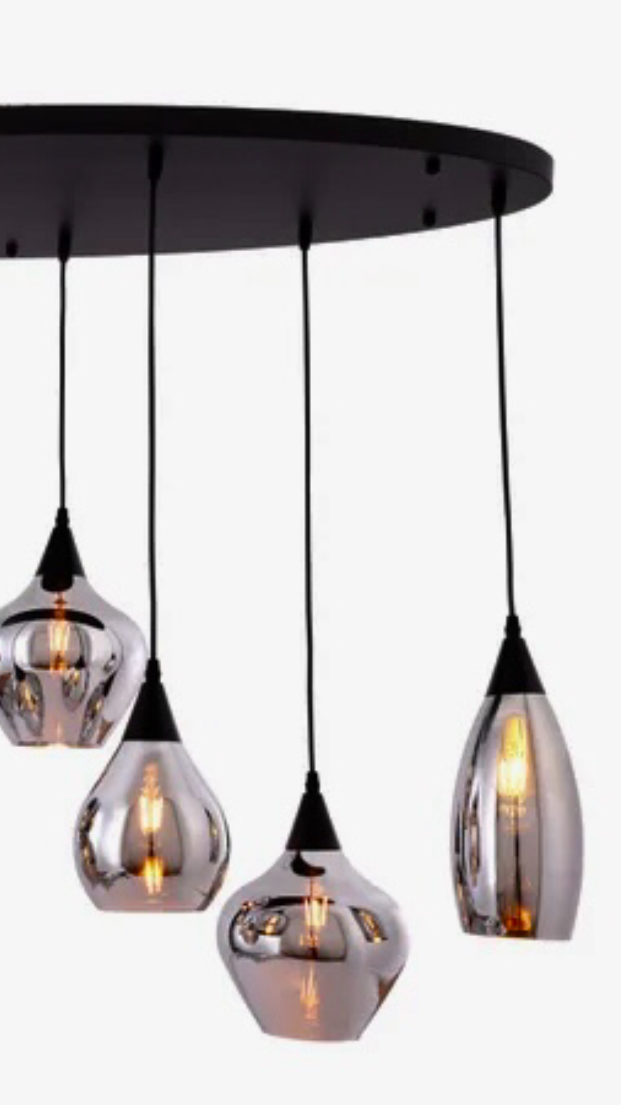Smokey 8 glazen hanglamp oval