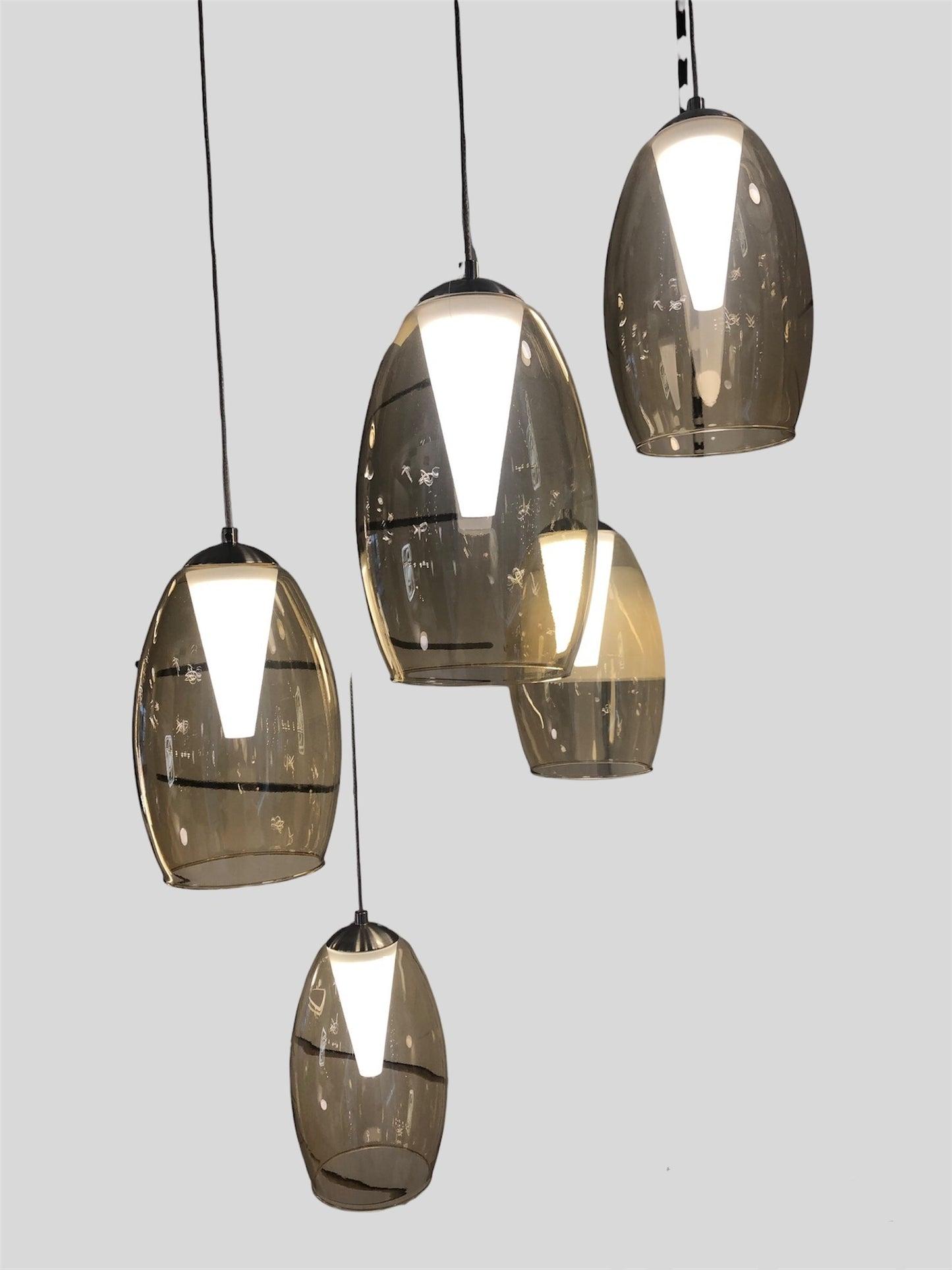 Glazen led hanglamp Smokey