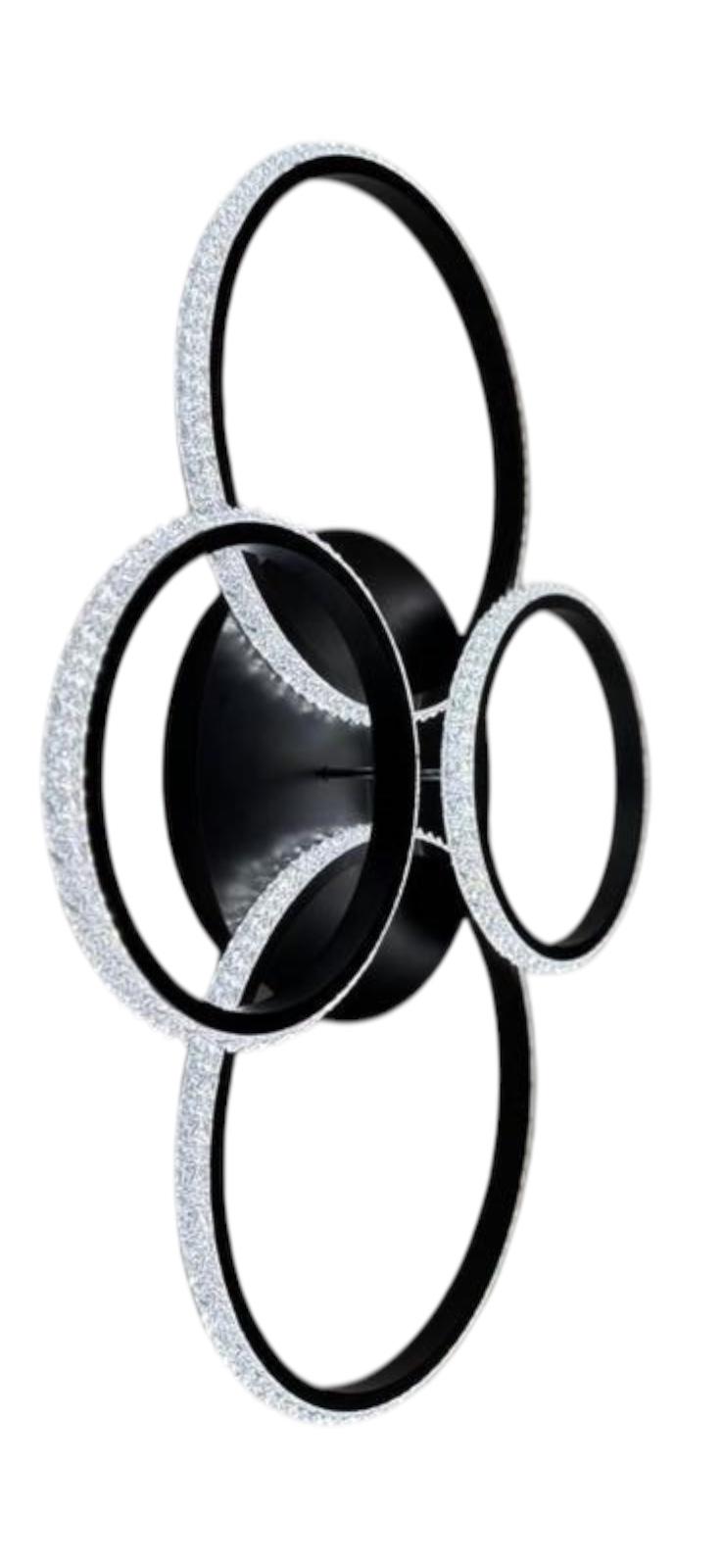 Acrylic shade zwart Led design plafondlamp 60cm/50cm