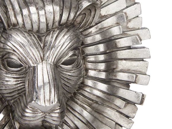 Leeuwenkop ornement zilveren met zwarte voet