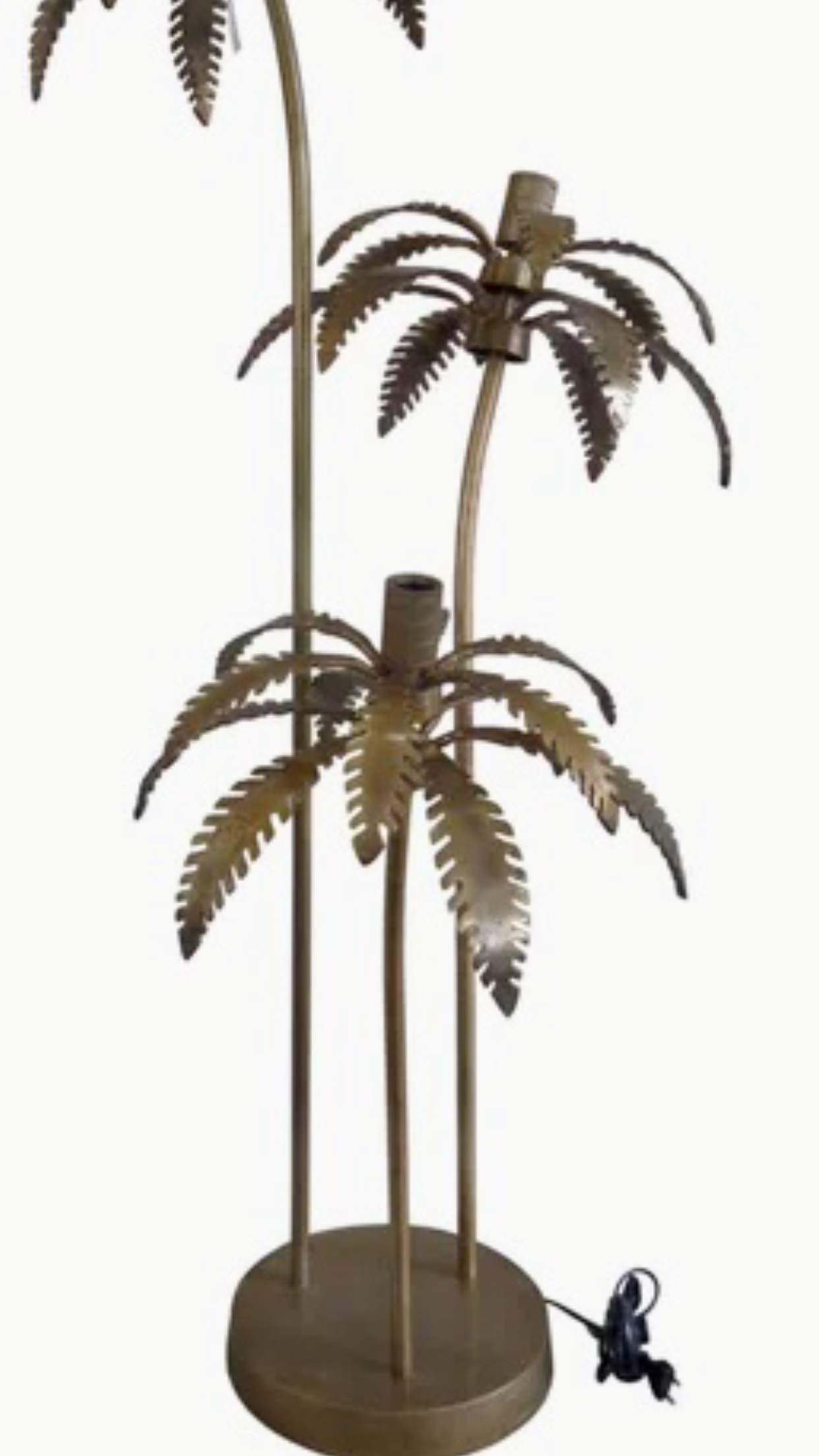 Palm vloerlamp oude messing