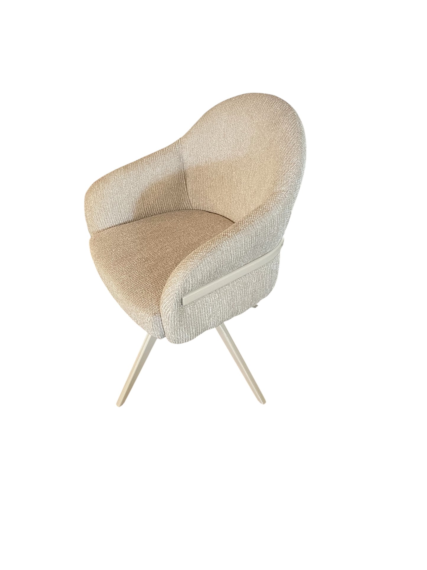 DRAAIBAAR STOEL BOUCLE STOF BEIGE ONDERSTEL