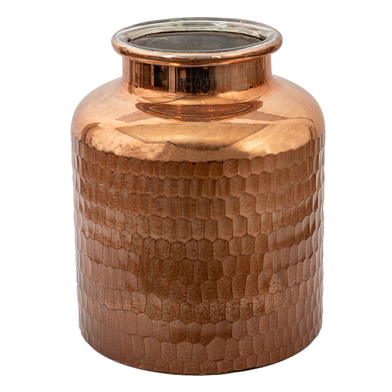 Glazen vaas koperkleurig Ø22x27cm