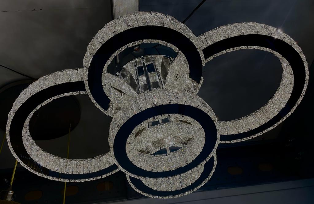 Kroonluchter 4 kristallen ringen