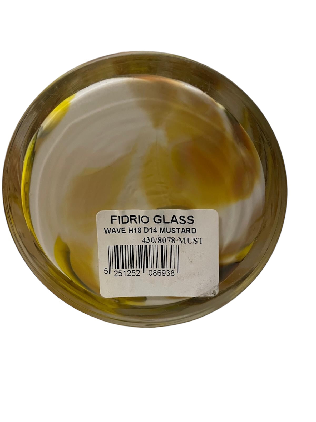Fidrio design vaas Wave - Fidrio Mustard -glas, mondgeblazen hogte 18 cm, diameter 14 cm