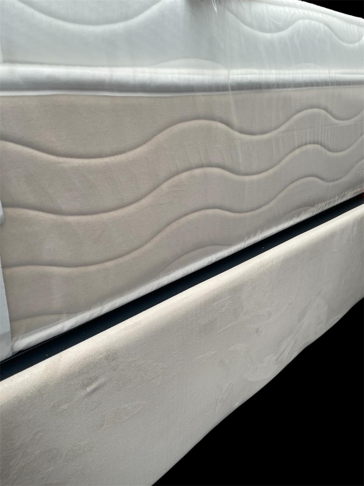 Boxspring crème Atlantik met opberg 180cm