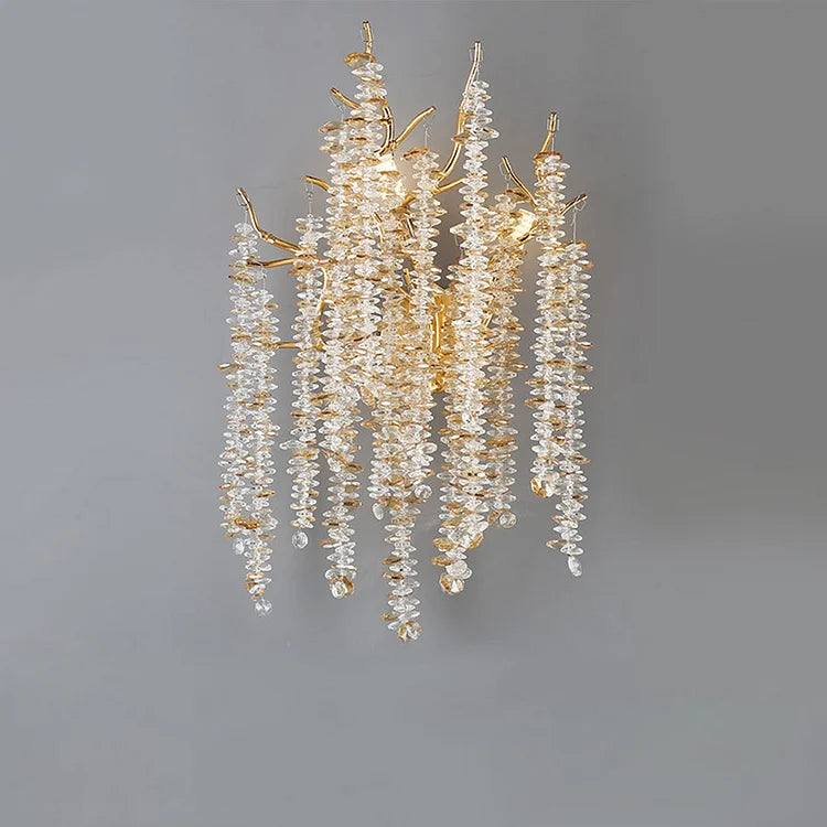 Kristallen wandlamp /goud Ø35