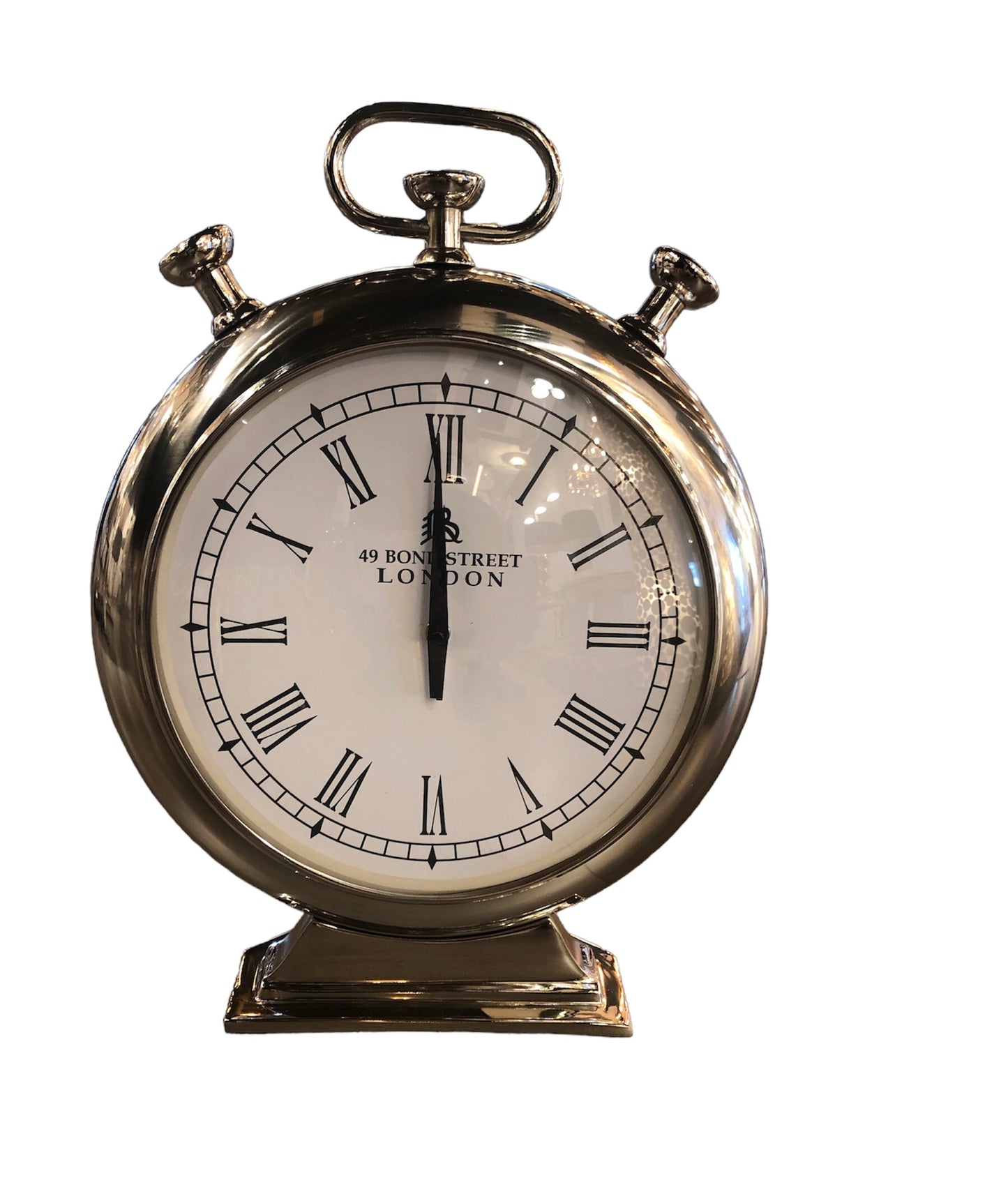 Klok zilfer tafelklok