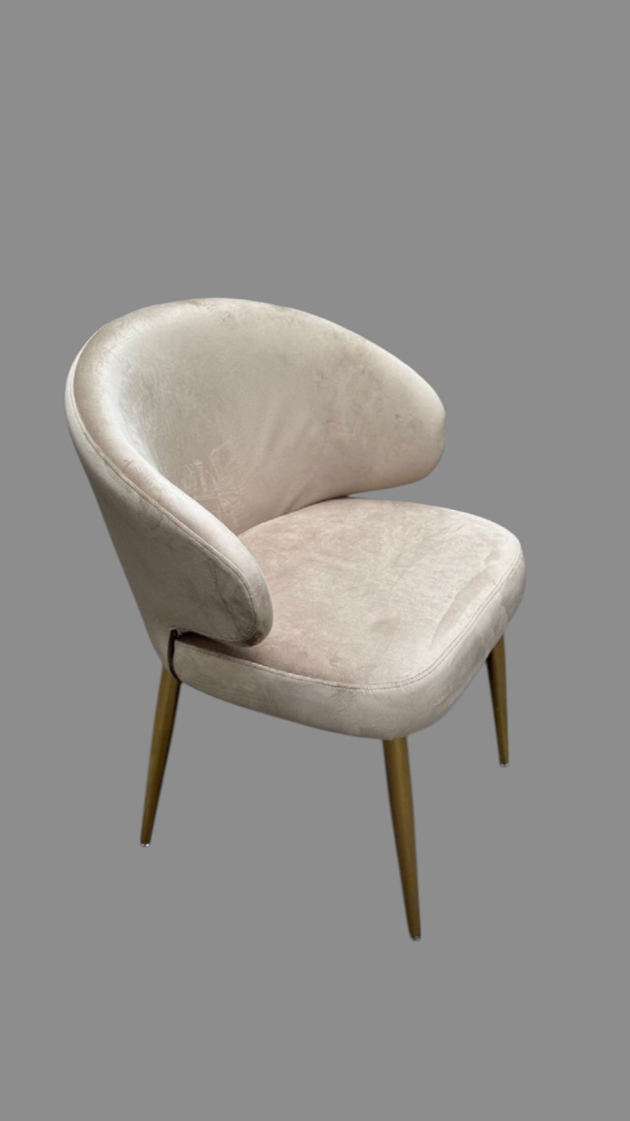 Eetkamerstoel Taupe/zwart gestoffeerd