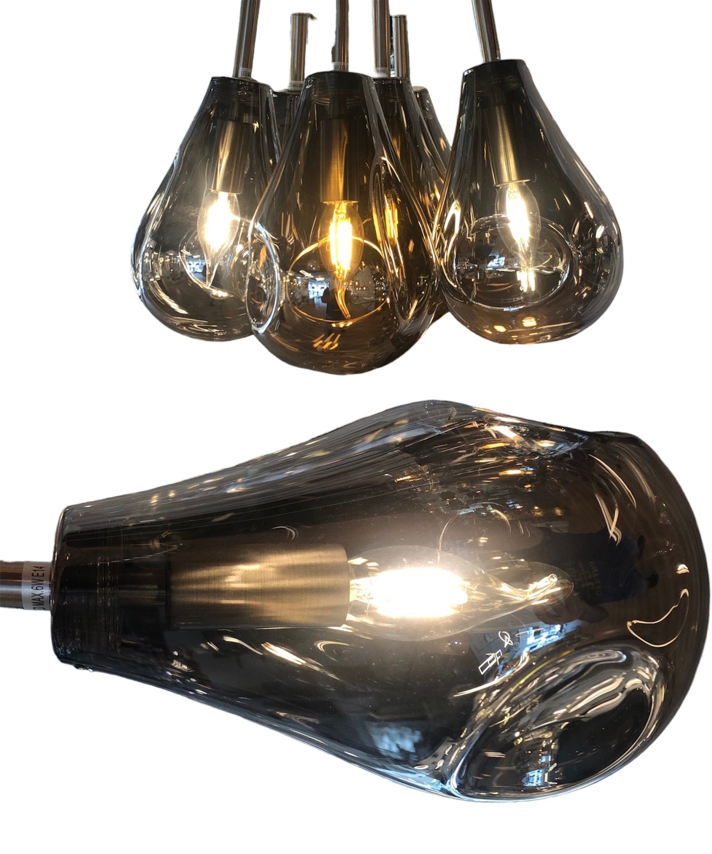 Design 7 Smokey peer hanglamp zwart