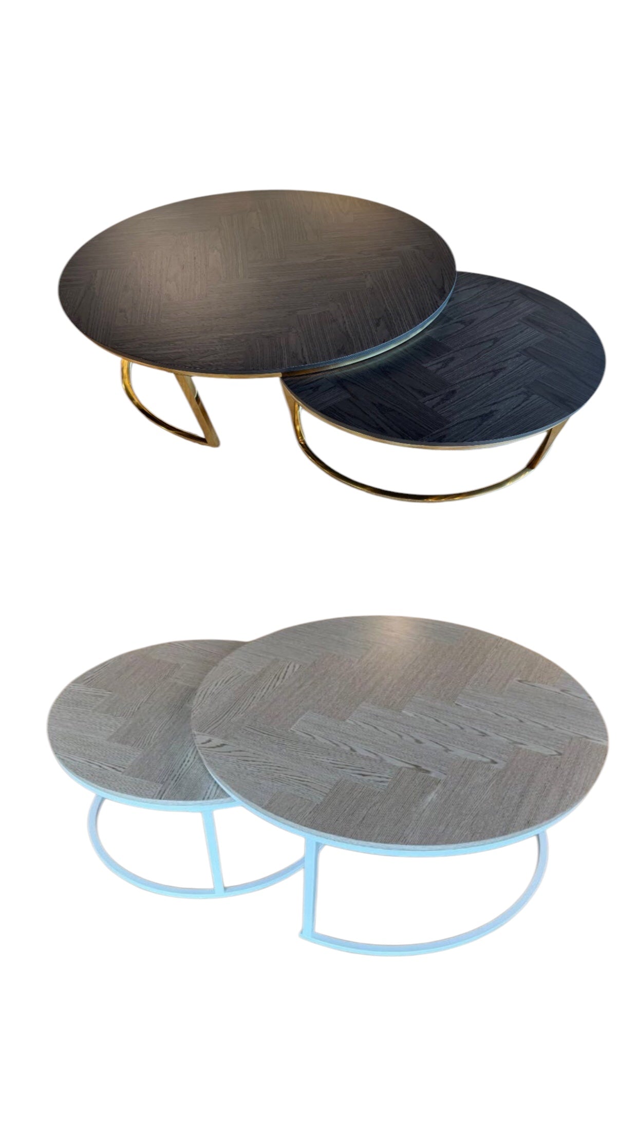 Salontafel Dublo visgraat zwart met zwart (set)