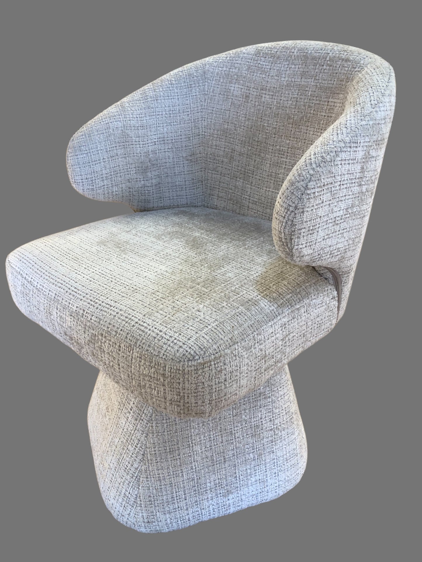 Eetkamerstoel Fleece 360 graden draaibaar beige gestoffeerd