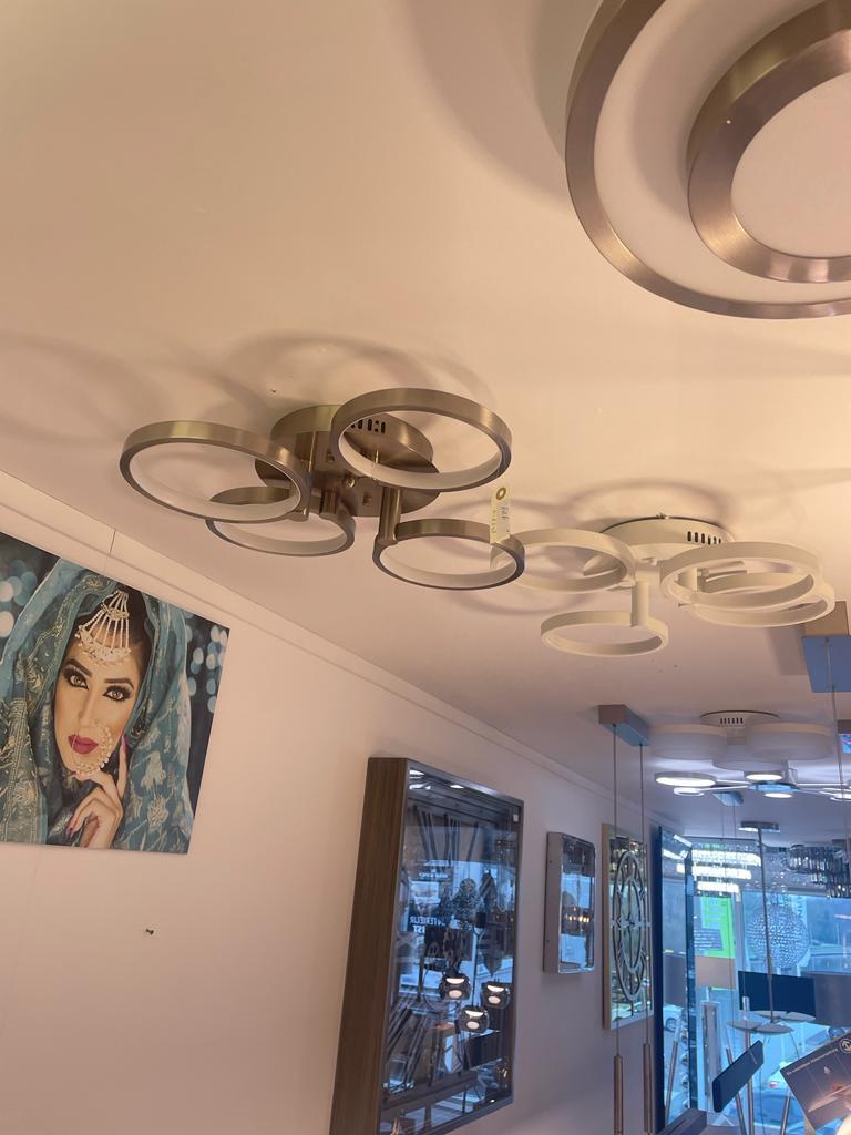 Plafondlamp 4 ringen maat grijs