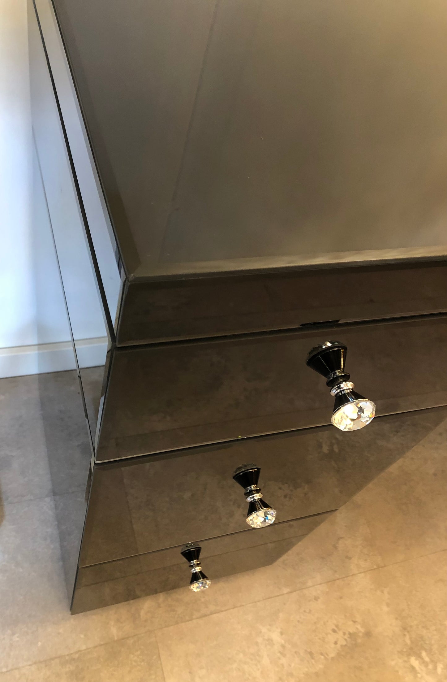 Bijzettafel glas zwart 120cm