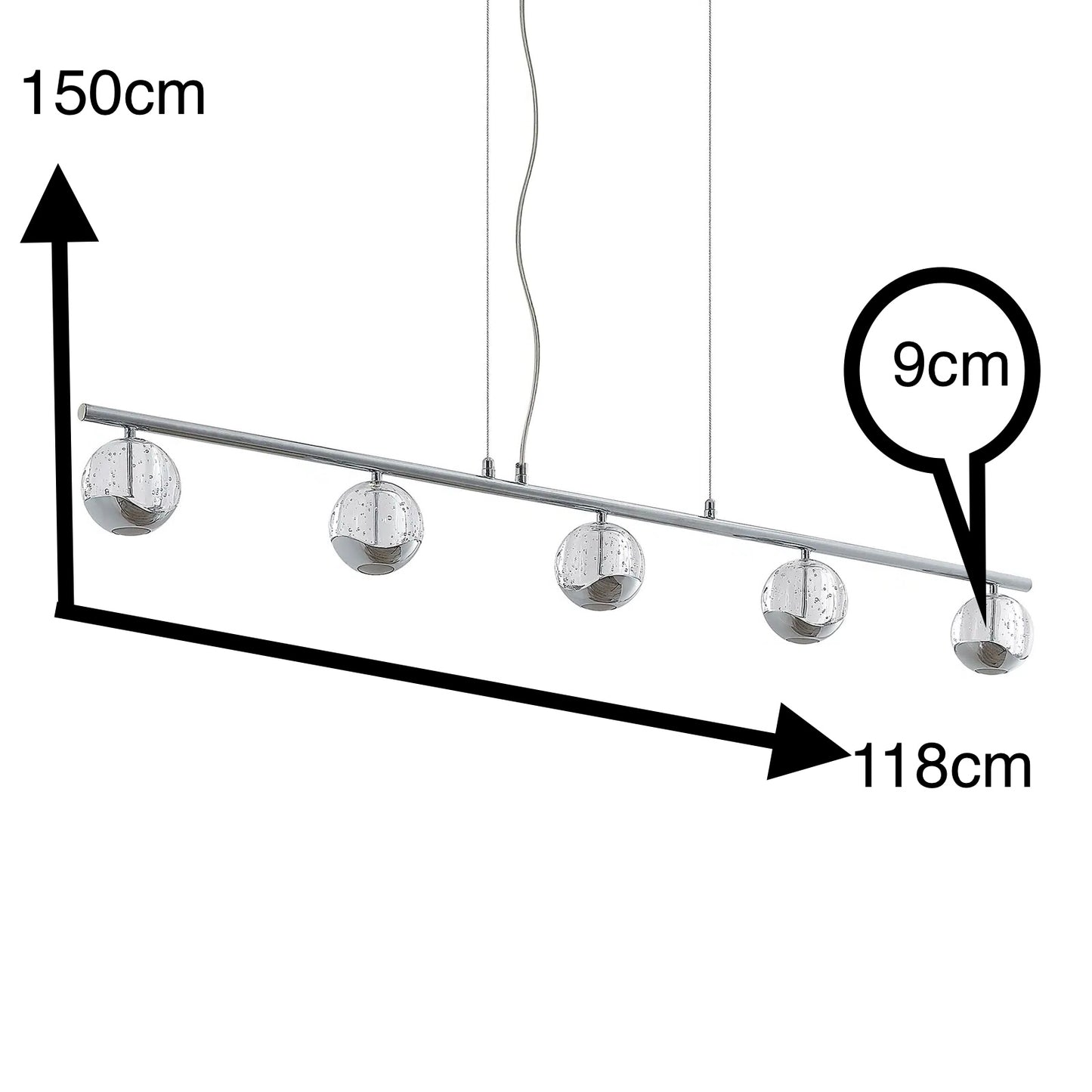 Hanglamp 5 bollen