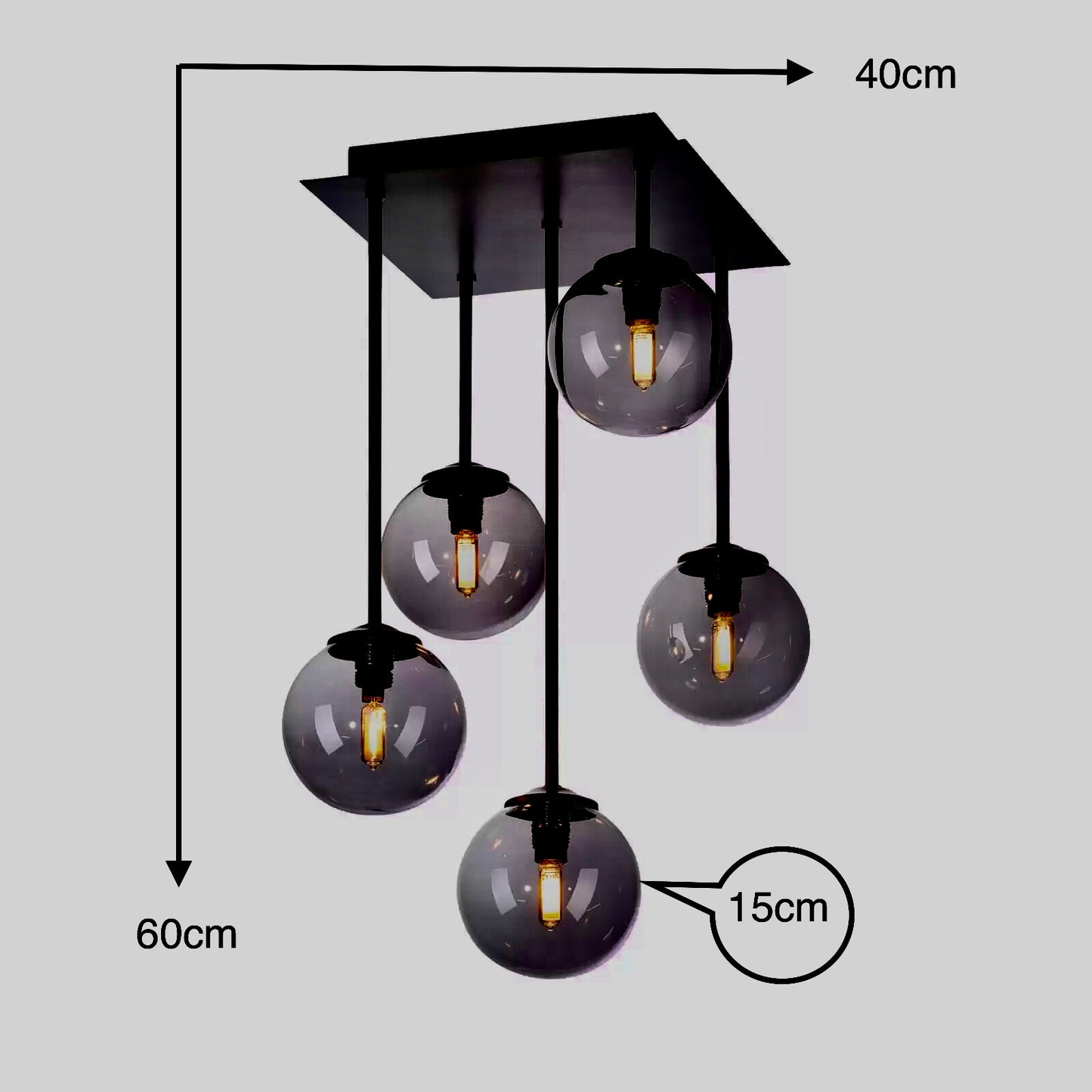 Plafondlamp 5 lampen