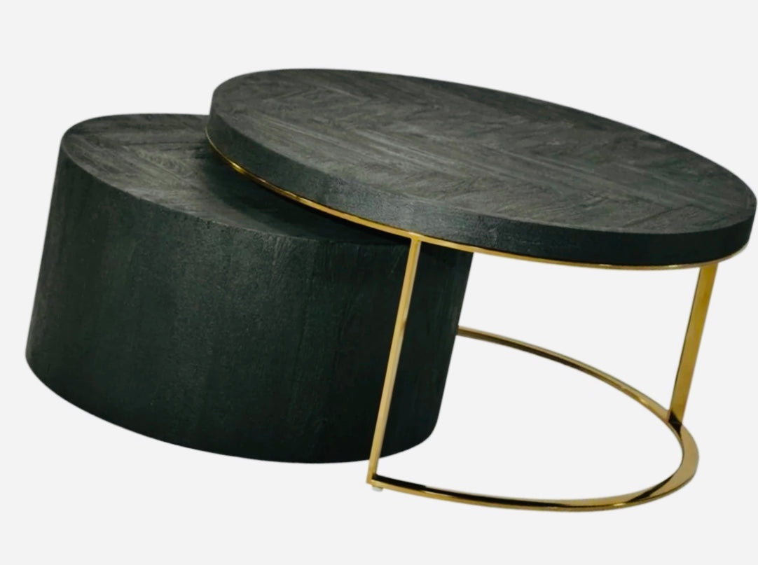Salontafel Doblo design zwart/goud