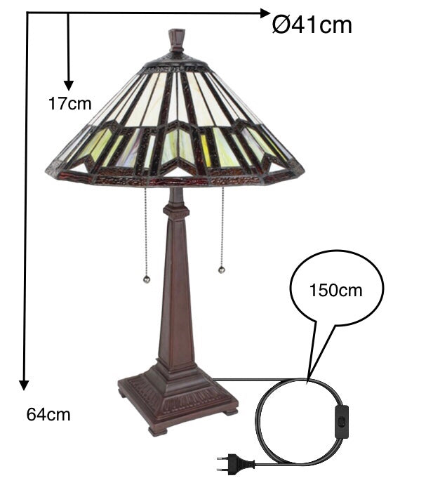 Tafellamp Tiffany kleurrijk
