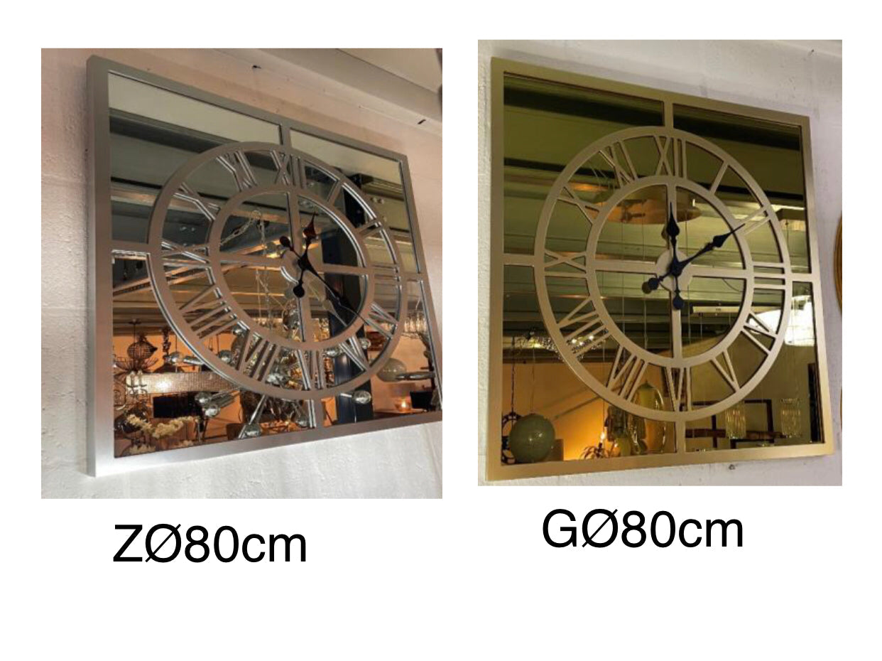 Mirror wandklok goud