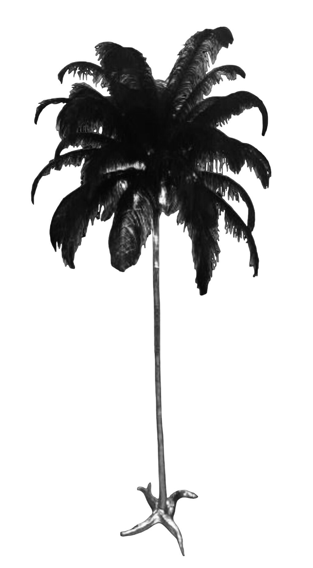 Vloerlamp kokospalm zilver/zwart