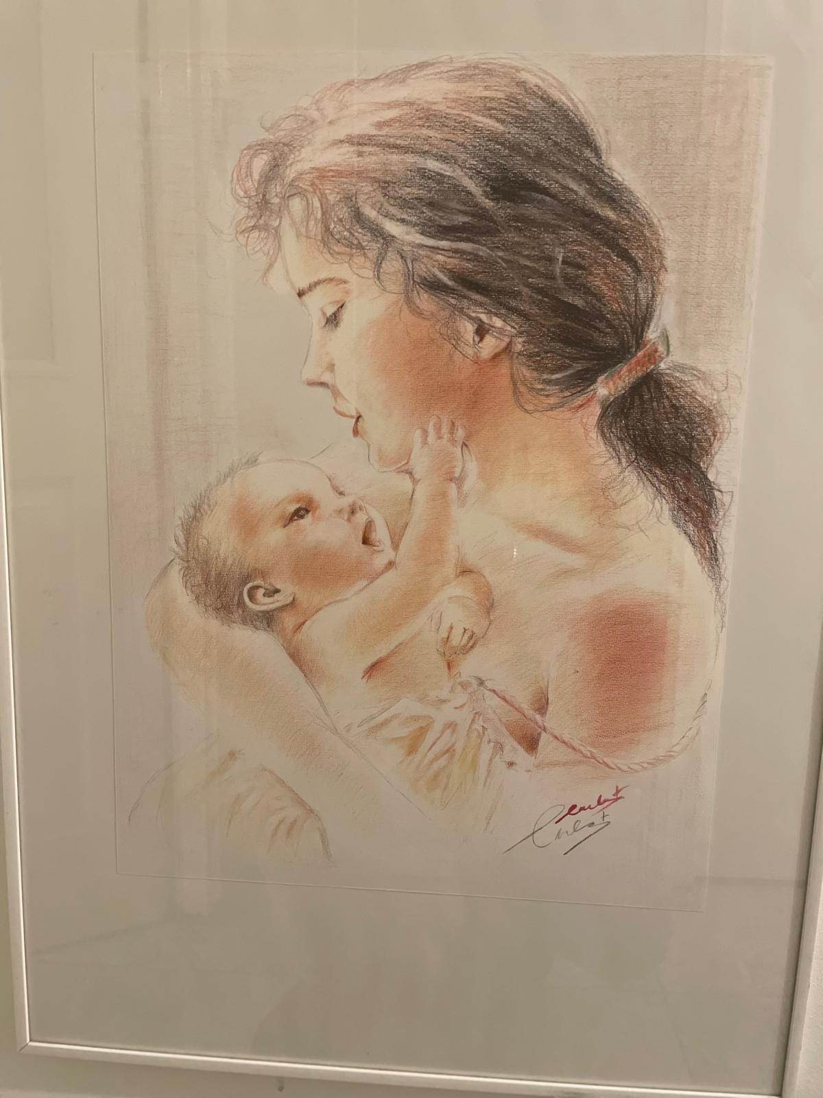 Schilderij Moeder en kind