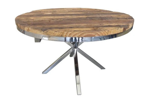 Eettafel rond/hout 130cm