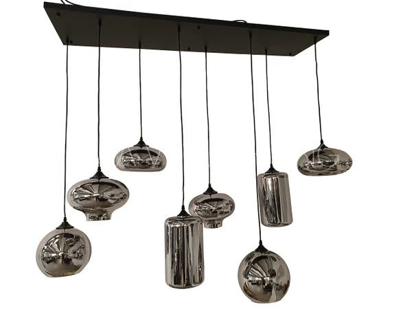 Smokey 8 glazen hanglamp