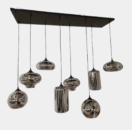 Smokey 8 glazen hanglamp