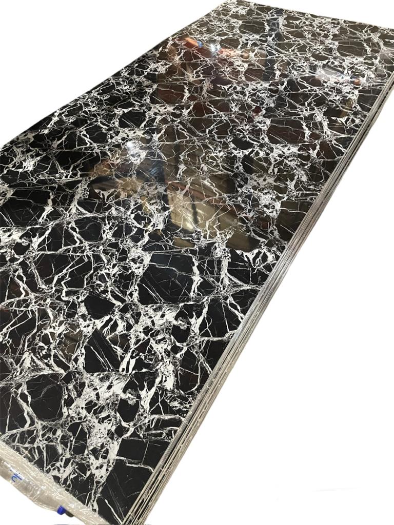 Wandpaneel zwart/marmer/PVS