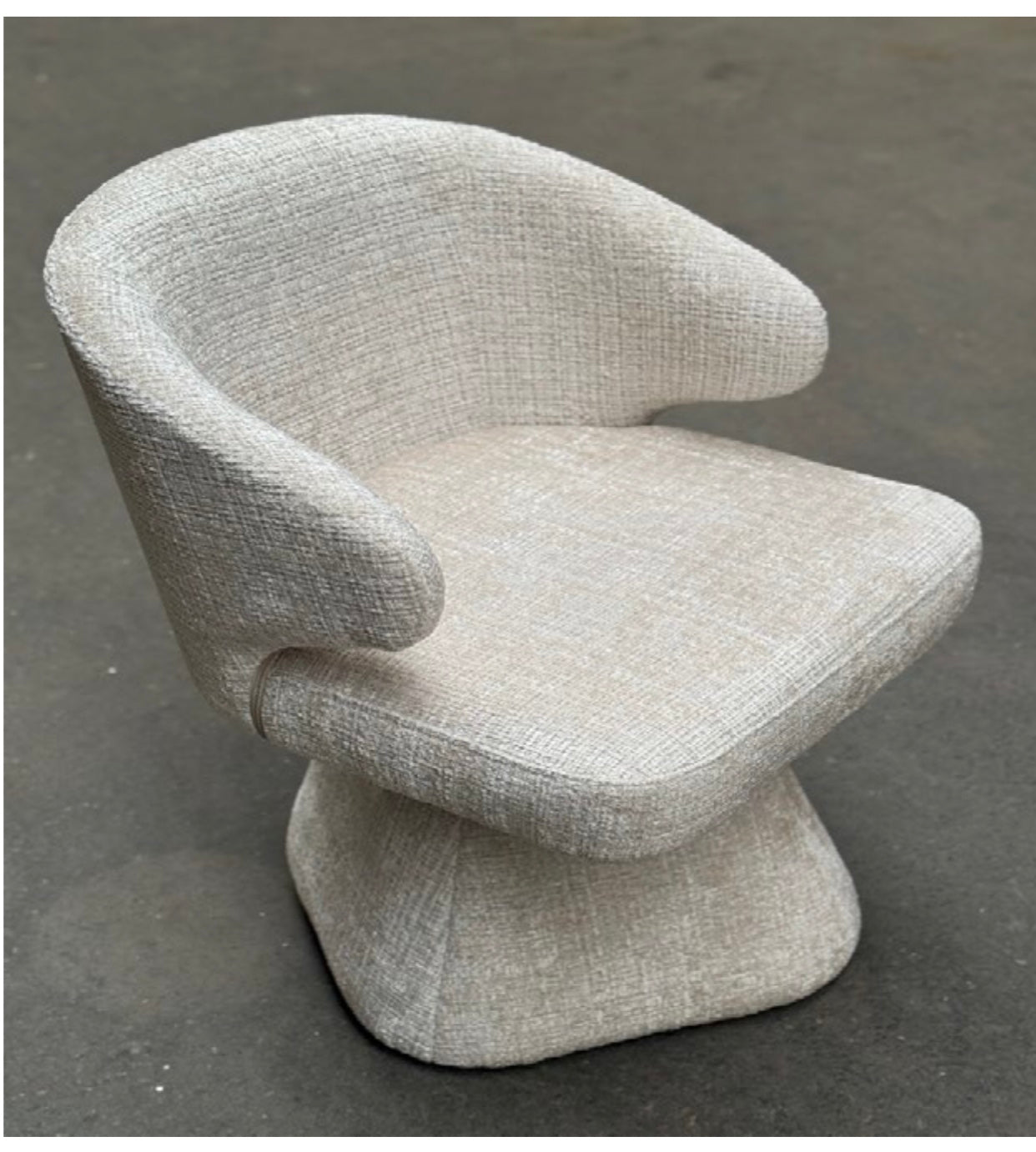 Eetkamerstoel Fleece 360 graden draaibaar beige gestoffeerd