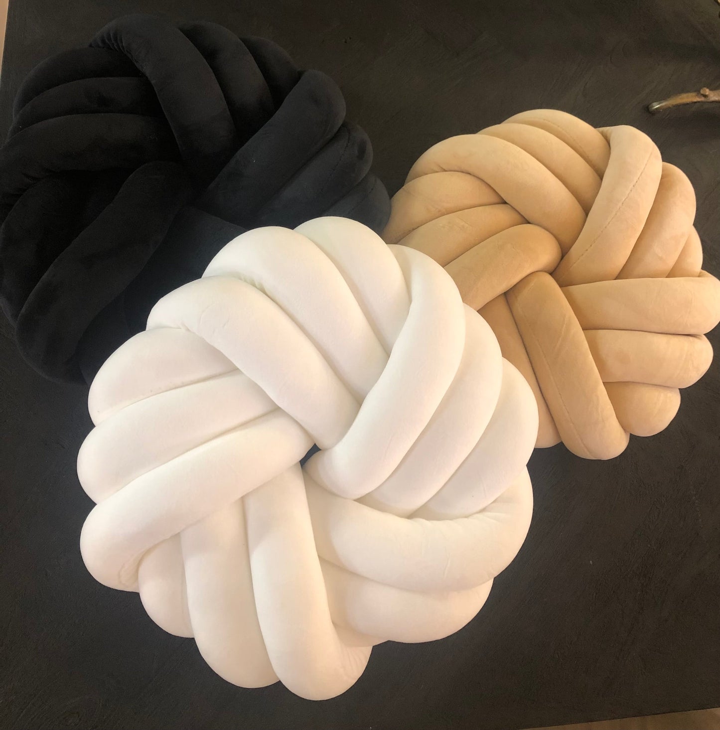 Knoop kussenset bruin
