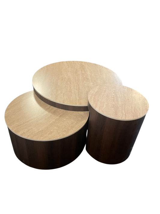 Salontafel rond 3 delig 80cm 60cm 40cm