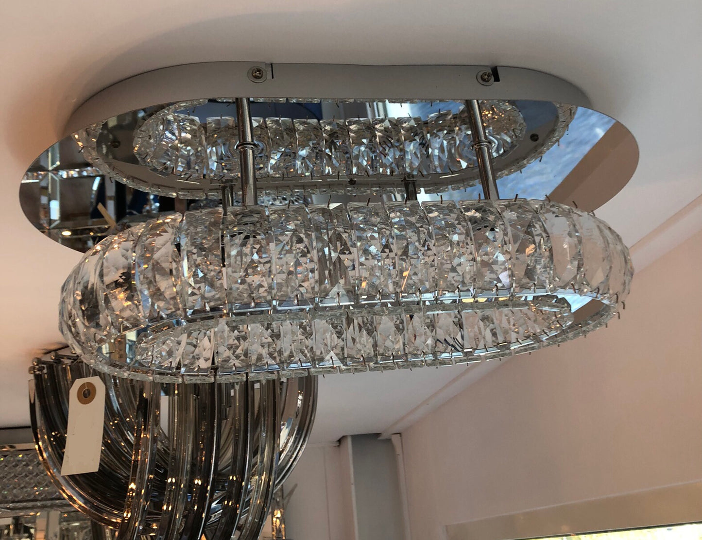 Kristallen ovalen plafondlamp met Led verlichting