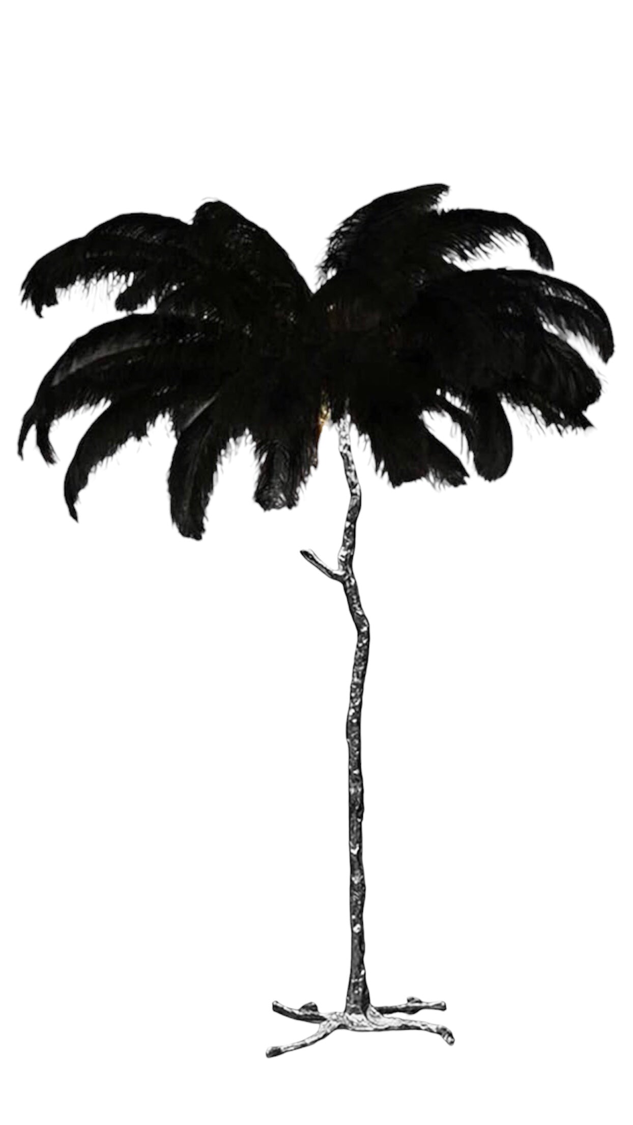 Vloerlamp kokospalm zilver/zwart
